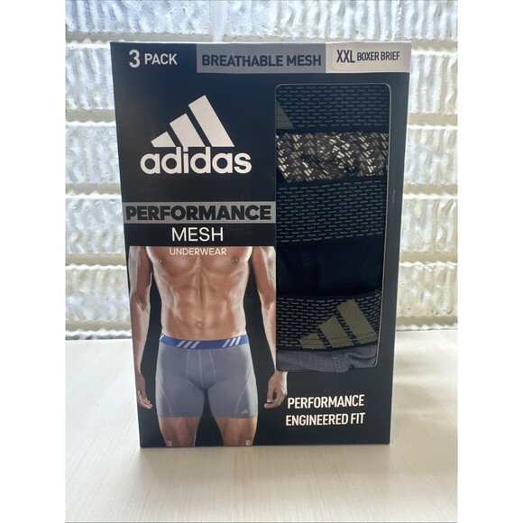 Adidas Mens 3-Pack Boxer Briefs XXL Performance Mesh Breathable AEROREADY - Picture 5 of 8